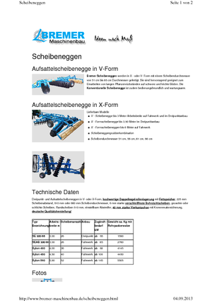 Erpici a dischi-gancio Bremer Xylon 400