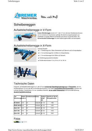 Erpici a dischi-gancio Bremer Xylon 590