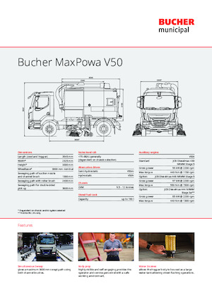 Autocarri spazzatrici duali Bucher-Schörling MaxPowa V50m