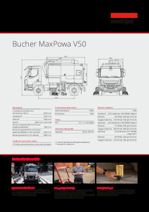 Autocarri spazzatrici duali Bucher-Schörling MaxPowa V50m