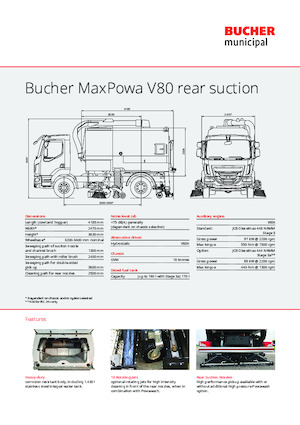 Autocarri spazzatrici duali Bucher-Schörling MaxPowa V80h rear suction