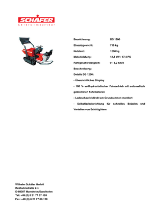Dumper cingolati SCHÄFER DS 1200