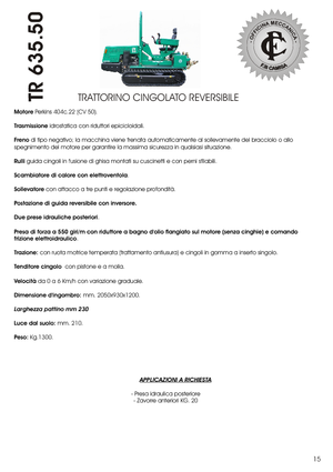 Trattrice agricola cingolati Camisa TR 635.50