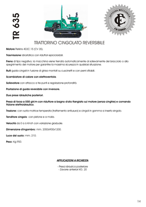 Trattrice agricola cingolati Camisa TR 635
