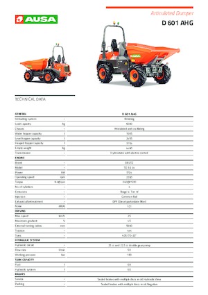 Dumpers a Ruote Ausa D 601APG 