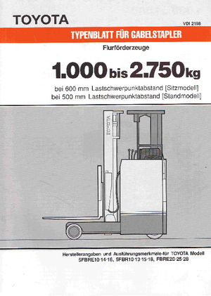 Carrelli elevatori frontali elettrici Toyota 5 FBRE 14-48