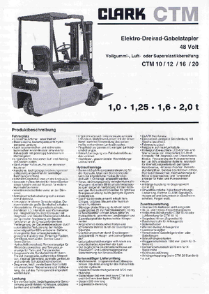 Carrelli elevatori frontali elettrici Clark CTM 20 X