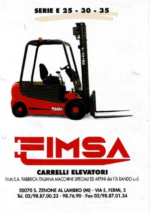 Carrelli elevatori frontali elettrici Fimsa E 30