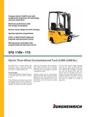 Carrelli elevatori frontali elettrici Jungheinrich EFG 113