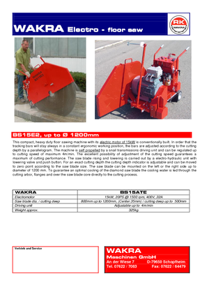 Seghe da pavimento WAKRA BS 15 E 2