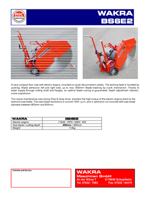 Seghe da pavimento WAKRA BS 6 E 2/800