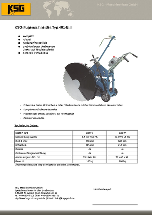 Seghe da pavimento KSG-Maschinenbau KSG 461 E