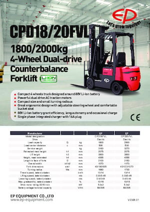 Carrelli elevatori frontali elettrici EP CPD18FVL