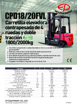 Carrelli elevatori frontali elettrici EP CPD18FVL
