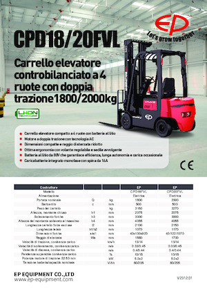 Carrelli elevatori frontali elettrici EP CPD18FVL