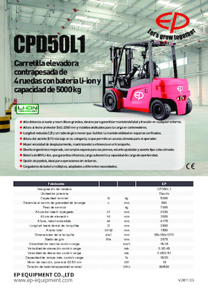 Carrelli elevatori frontali elettrici EP CPD50L1