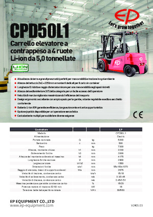 Carrelli elevatori frontali elettrici EP CPD50L1