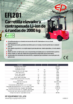 Carrelli elevatori frontali elettrici EP EFL201