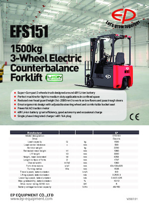 Carrelli elevatori frontali elettrici EP EFS151