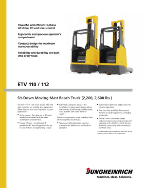 Carrelli elevatori retrattili elettrici Jungheinrich ETV 110