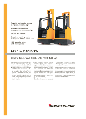 Carrelli elevatori retrattili elettrici Jungheinrich ETV 110