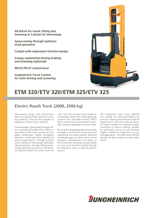 Carrelli elevatori retrattili elettrici Jungheinrich ETV 320 