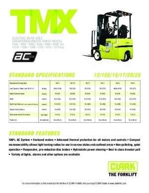 Carrelli elevatori frontali elettrici Clark TMX 20 x