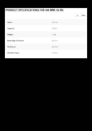 Benne per escavatori Caterpillar 400 MM