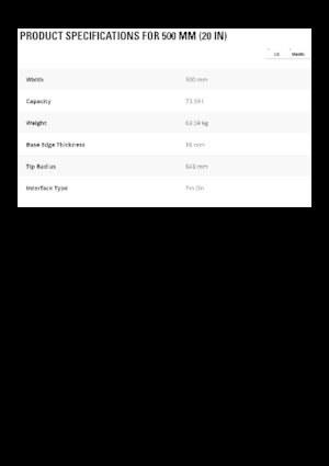 Benne per escavatori Caterpillar 500 MM