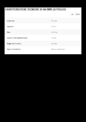 Benne per escavatori Caterpillar 500 MM