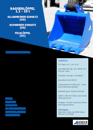 Benne per escavatori Arden R05G05
