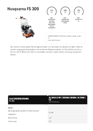 Seghe da pavimento Husqvarna FS 309