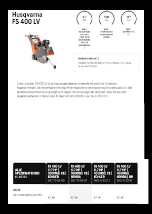 Seghe da pavimento Husqvarna FS 400 LV