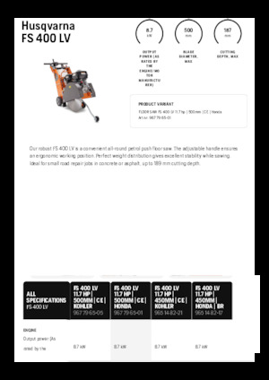 Seghe da pavimento Husqvarna FS 400 LV