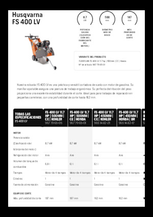 Seghe da pavimento Husqvarna FS 400 LV