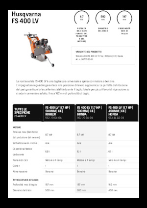 Seghe da pavimento Husqvarna FS 400 LV