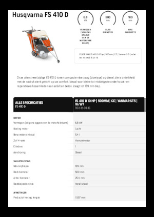 Seghe da pavimento Husqvarna FS 410 D