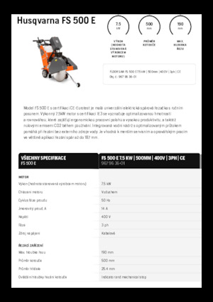 Seghe da pavimento Husqvarna FS 500 E