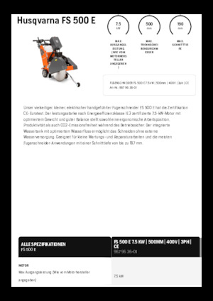 Seghe da pavimento Husqvarna FS 500 E