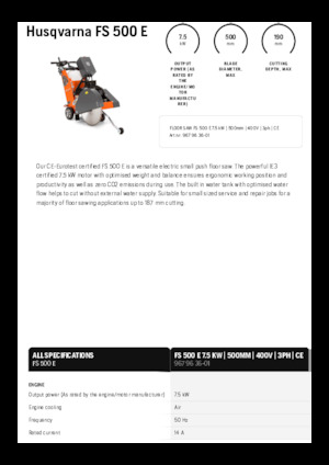 Seghe da pavimento Husqvarna FS 500 E