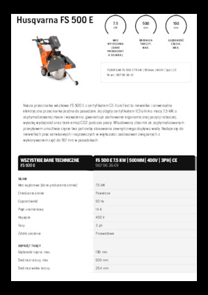 Seghe da pavimento Husqvarna FS 500 E