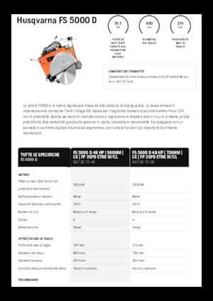 Seghe da pavimento Husqvarna FS 5000 D