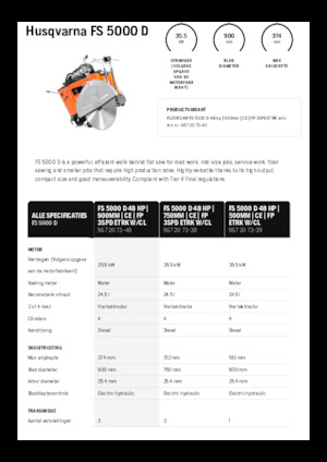 Seghe da pavimento Husqvarna FS 5000 D