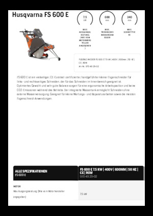 Seghe da pavimento Husqvarna FS 600 E