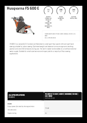 Seghe da pavimento Husqvarna FS 600 E