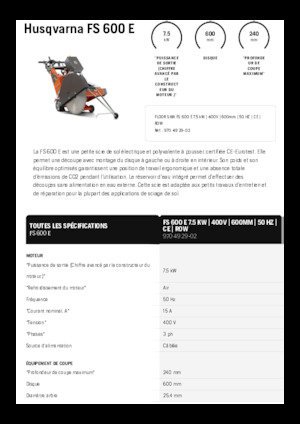 Seghe da pavimento Husqvarna FS 600 E