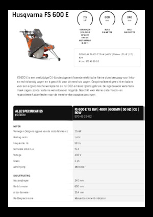 Seghe da pavimento Husqvarna FS 600 E