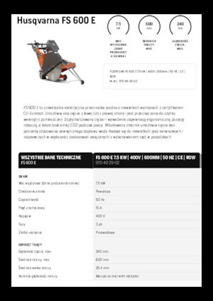 Seghe da pavimento Husqvarna FS 600 E