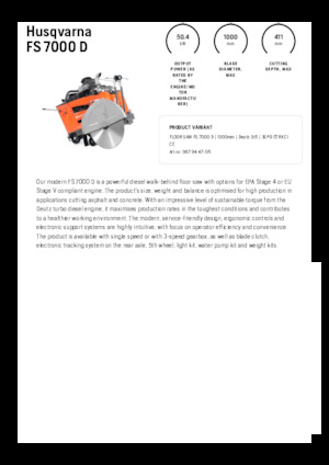 Seghe da pavimento Husqvarna FS 7000 D