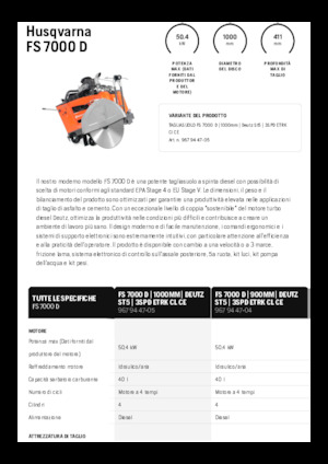 Seghe da pavimento Husqvarna FS 7000 D